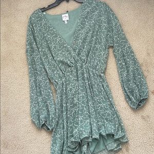 Princess Polly green and white floral romper